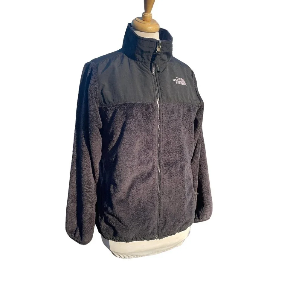 The North Face Girl's Black Fleece Zip-Up Jacket - Girl's 18 (XL)